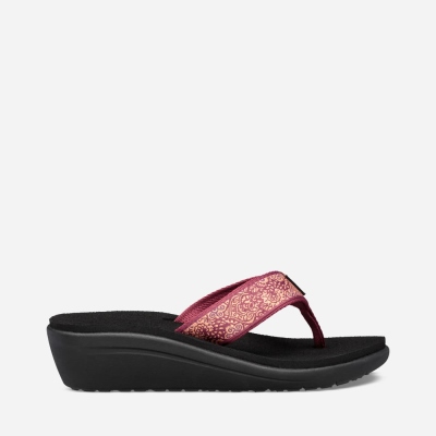 Teva Voya Wedge - Women's Teva Wedge Sandals - Red Purple / Black | India (PXCK18420)